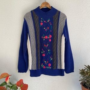 Vintage floral knit sweater by PS Sport